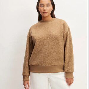 Everlane The ReNew Fleece Oversized Crew Tiger's Eye Small EUC